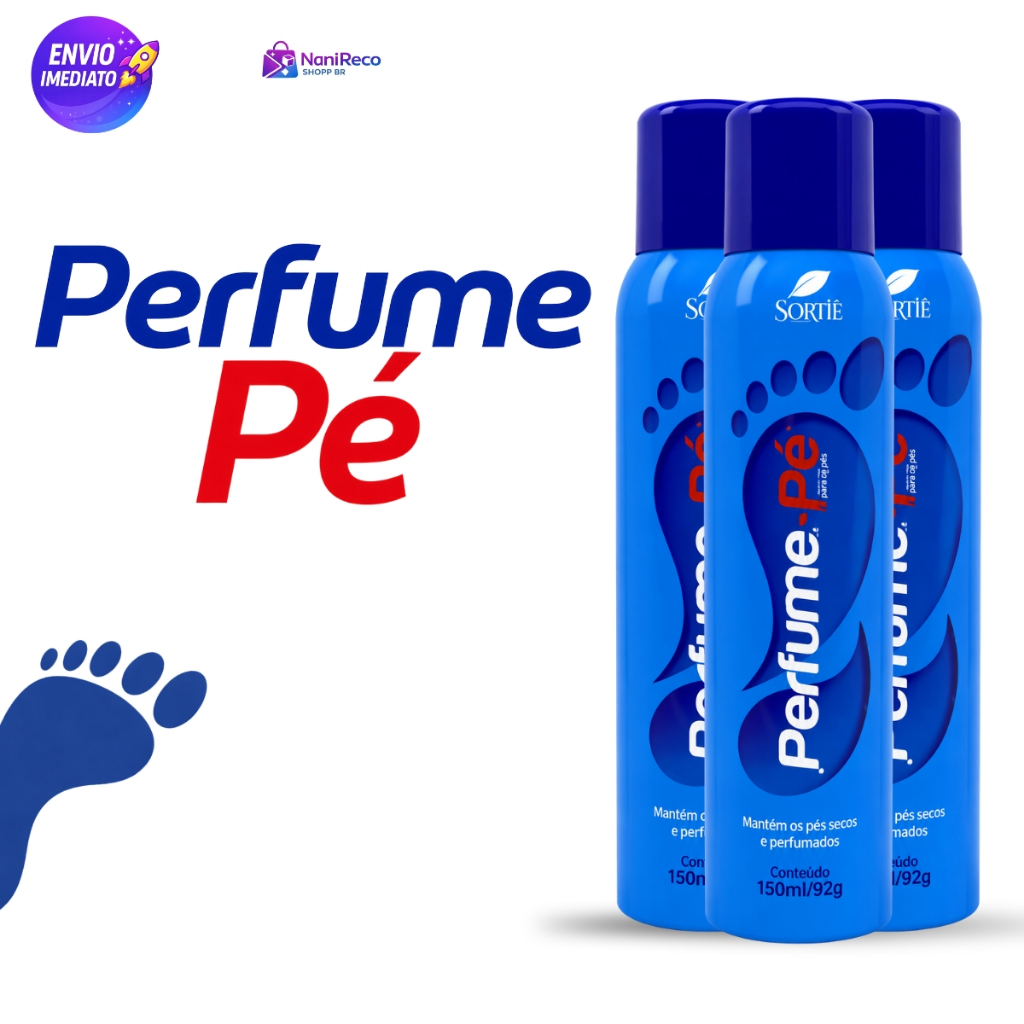 Perfume Pé Spray Desodorante para os Pés Anti Chulé Mantém os Pés Secos e Perfumados