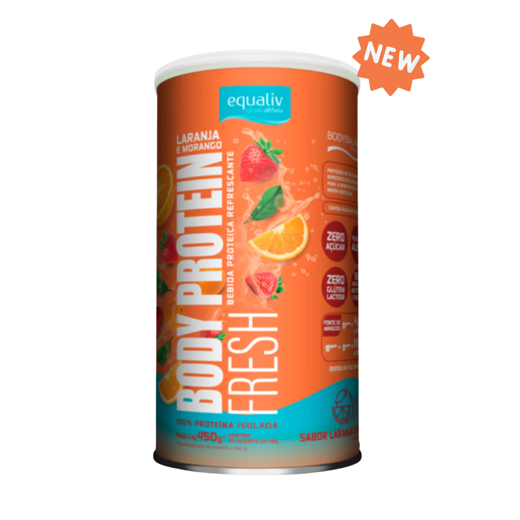 Body Protein Fresh Laranja e Morango 450g Equaliv Proteína Isolada