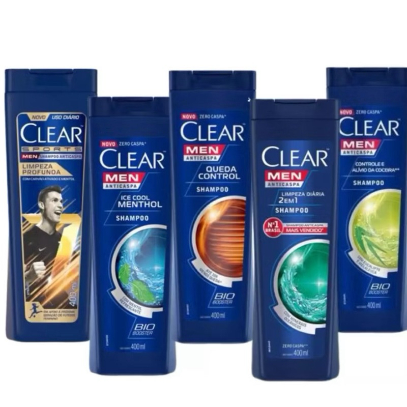 Shampoo Clear Men 400ml Queda Control Ice Cool e Outros