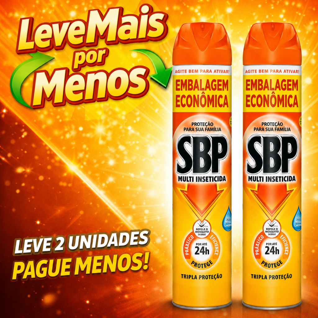 Kit 2 Multi-Inseticida SBP Tripla Ação Aerossol 380ml