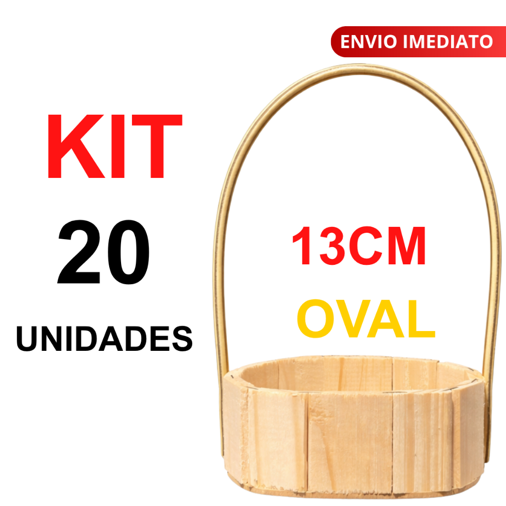 Kit 20 Cesta Oval 13 Centímetros dia das mães, namorados, presente