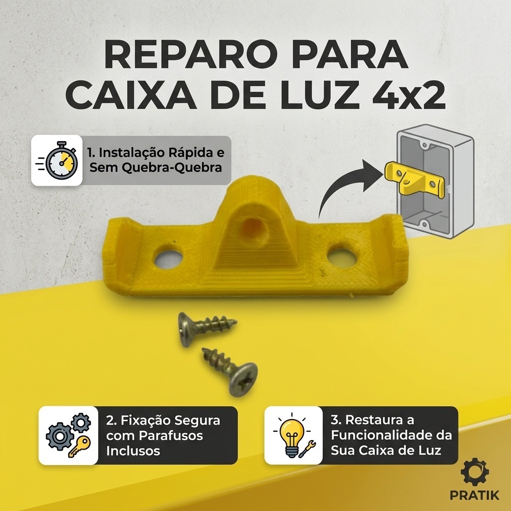 Reparo Para Conserto Aba de Tomada Salva Caixa De Luz 4x2 Com Orelha Quebrada 6 Peças