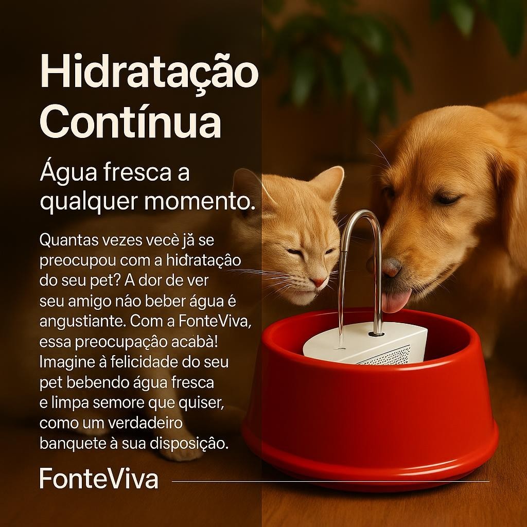 Fonte de Água Automática para Gatos e Cães Filtrada Moderna