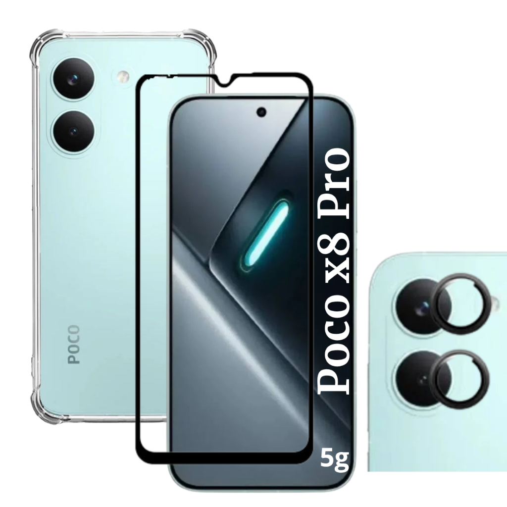 Película 9D PREMIUM Para Poco X8 Pro 5G - Câmera Individual - Capa Anti Impacto