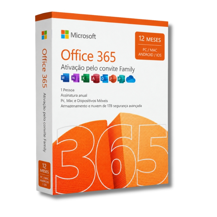 Microsoft Office 365 ORIGINAL | Envio Físico | Cartão Impresso S/ Copilot + 1TB OneDrive 1 Usuário