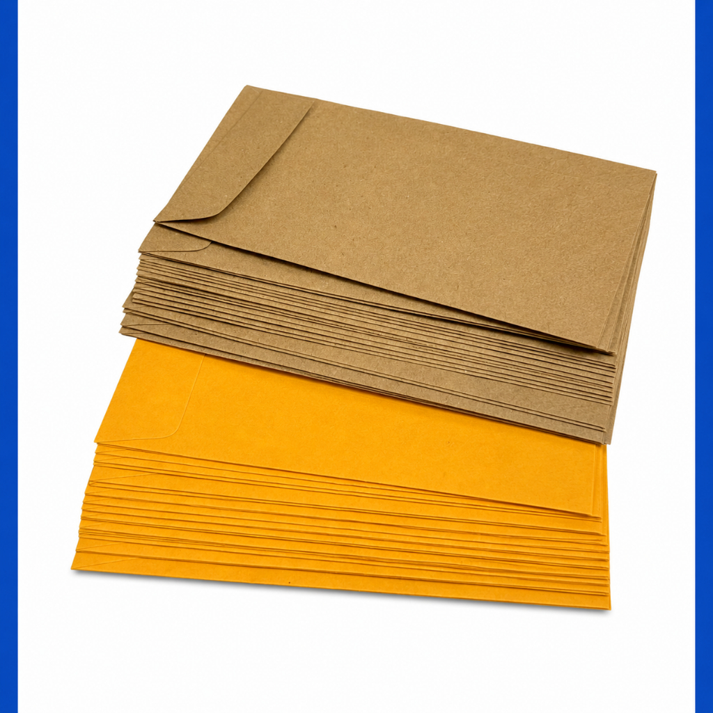 Envelope Kraft 110x170mm 80g Kraft e Ouro | Envelope para Convites, Cartões, Presentes ,Dizimo e Lembrancinhas.
