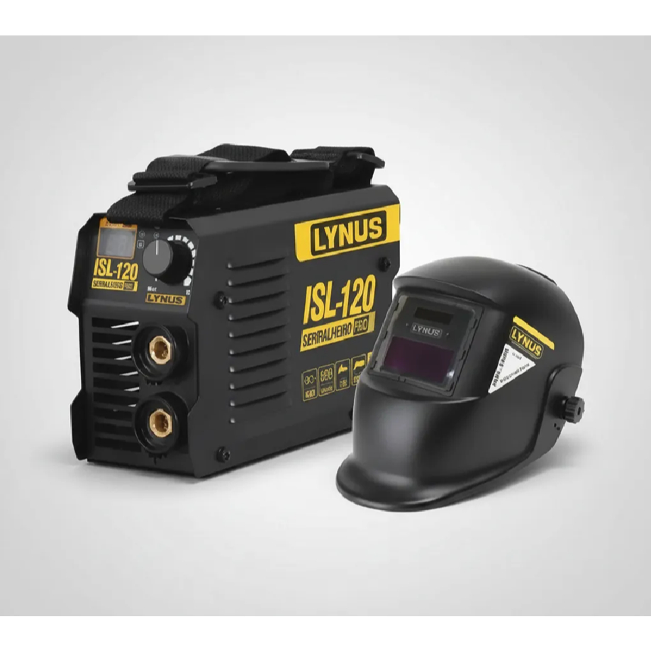 Kit Máquina Inversora de Solda Serralheiro TIG/MMA 100A 220V + Máscara de Solda MSL-3500 KISL-120 LYNUS Sistema: IGBT
