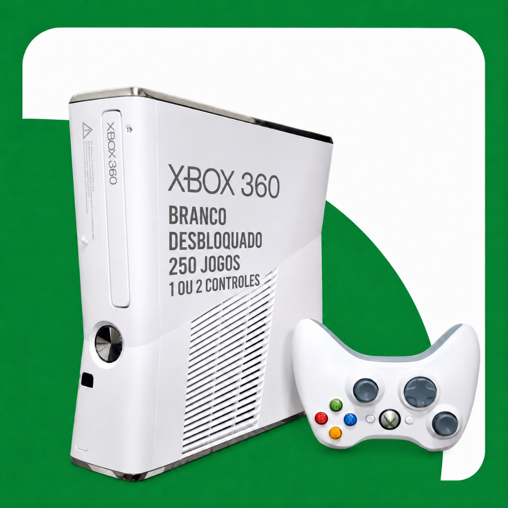 xbox 360 desbloqueado Branco RGH+200 jogos controle com fio Microsoft