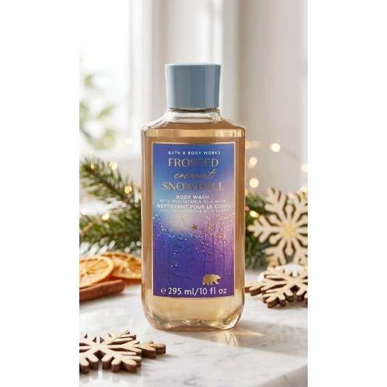 Sabonete líquido corporal Gel de banho Bath and Body Works Frosted Coconut Snowball 295 ml