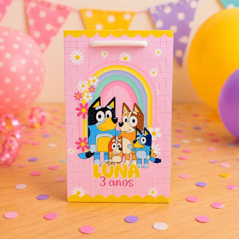 Sacolinhas Personalizadas Lembrancinhas de Aniversário P Bluey