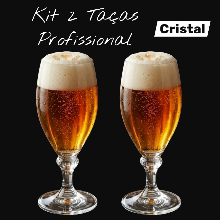 Jogo 2 Taça de Cerveja Cristal Alemã Curinga p/ vários estilos de cerveja Profissional