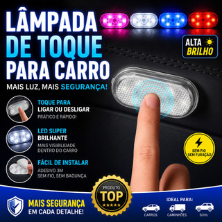 1 / 2 Pcs Lâmpada LED Toque Dedo Adesivo Velcro 5V Carro/ Carregável USB Unicolor multicolor Carpei