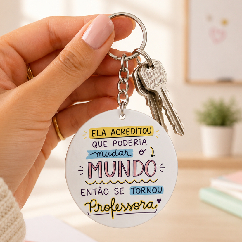 Chaveiro Personalizado para Professores – Presente Lembrancinha Criativo para Professor(a)