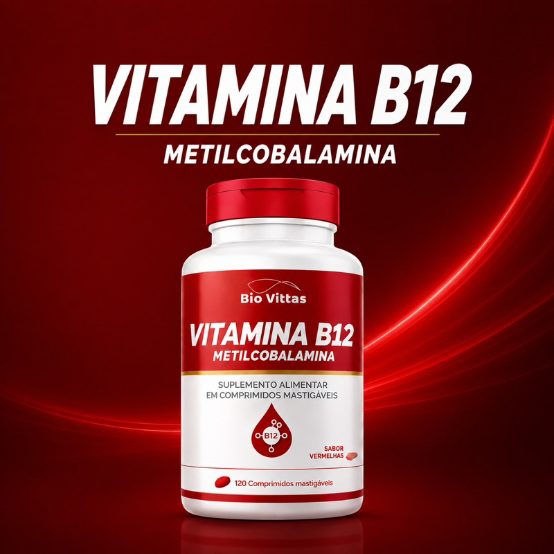 Suplemento B12 Metilcobalamina 120 Comprimidos Mastigáveis
