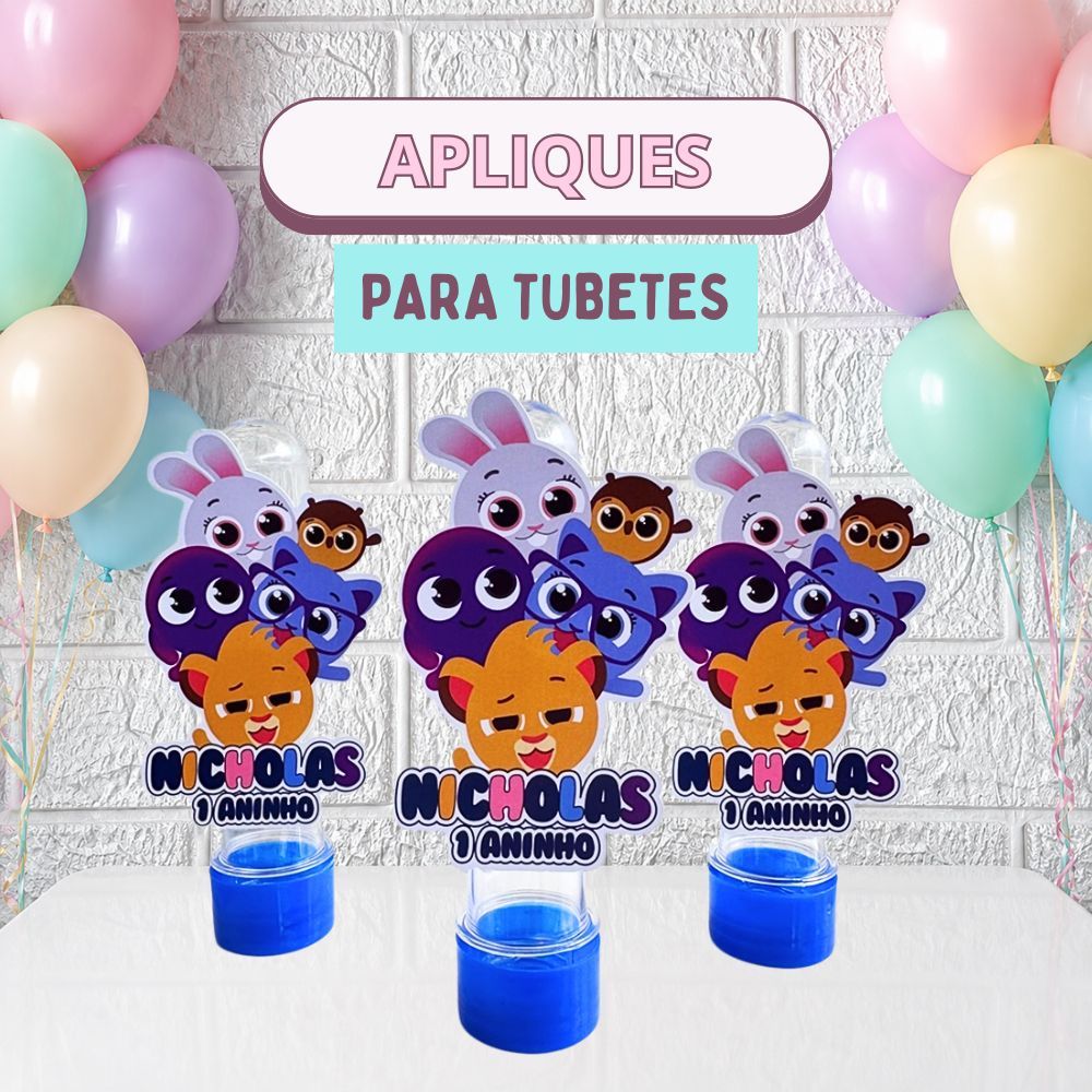 Apliques 3D para Tubetes 13cm Lembrancinha Aniversario Infantil Personalizado Bolofofos Menino