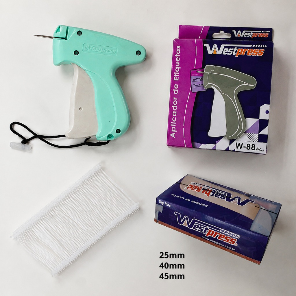 Kit Pistola Aplicador De Etiquetas e 5000 Pinos Tag Roupas Pin Nylon – Westpress