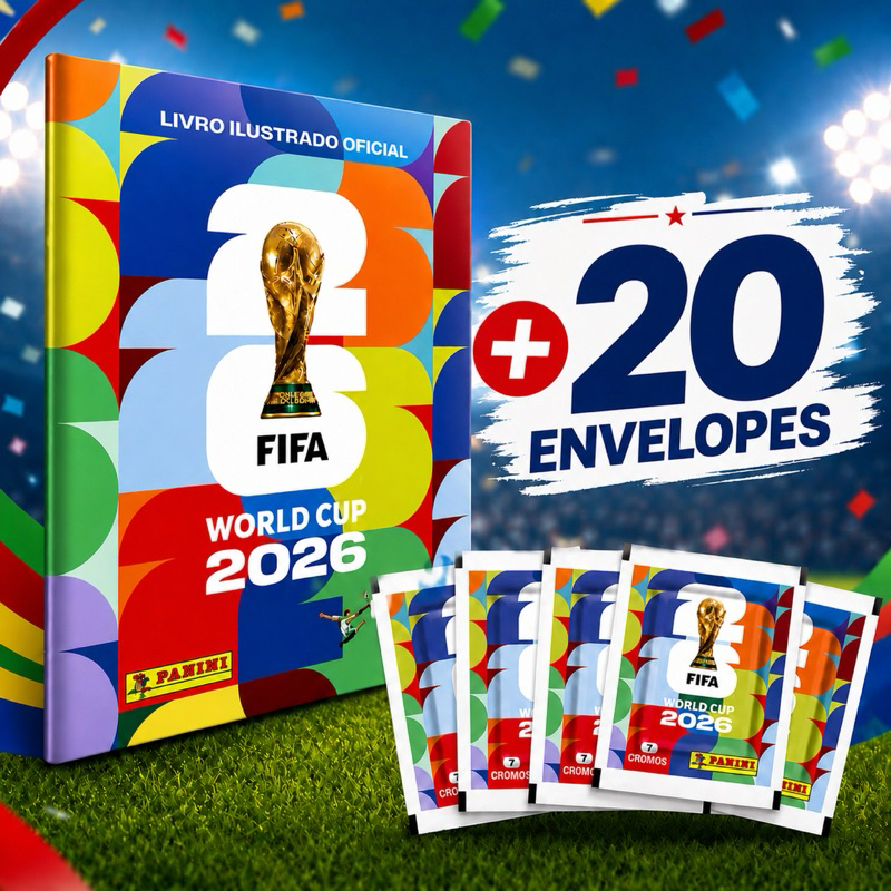 Kit Álbum Copa Do Mundo 2026 + Pacotes de Figurinhas | Oficial Panini