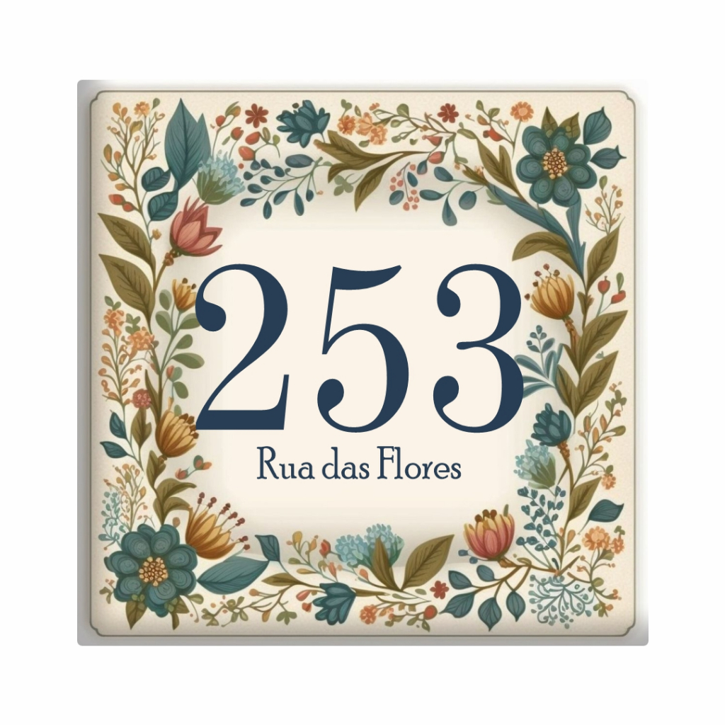 Azulejo Número de Casa Personalizado e Nome da Rua e Número Placa para Muro Número Residencial 2