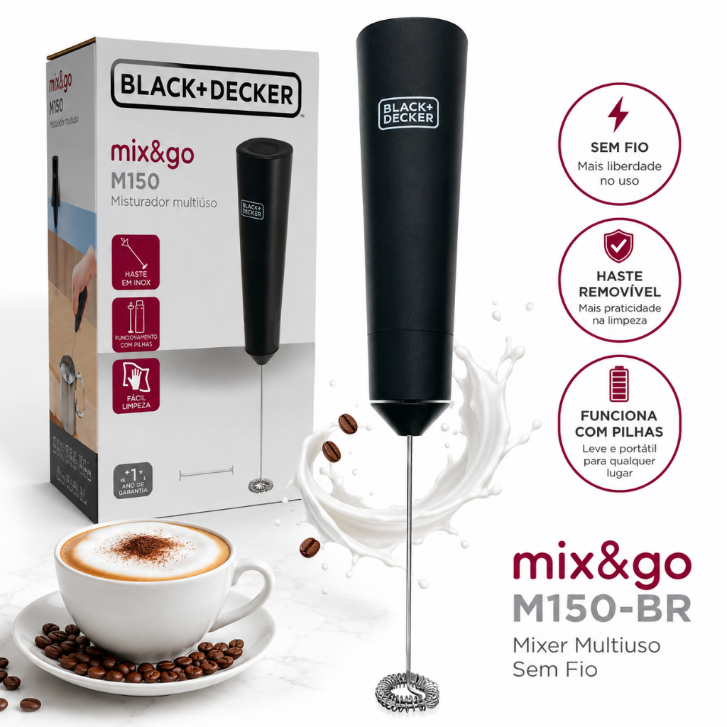 Mixer Portátil Black Decker Misturador Multiuso M150-br