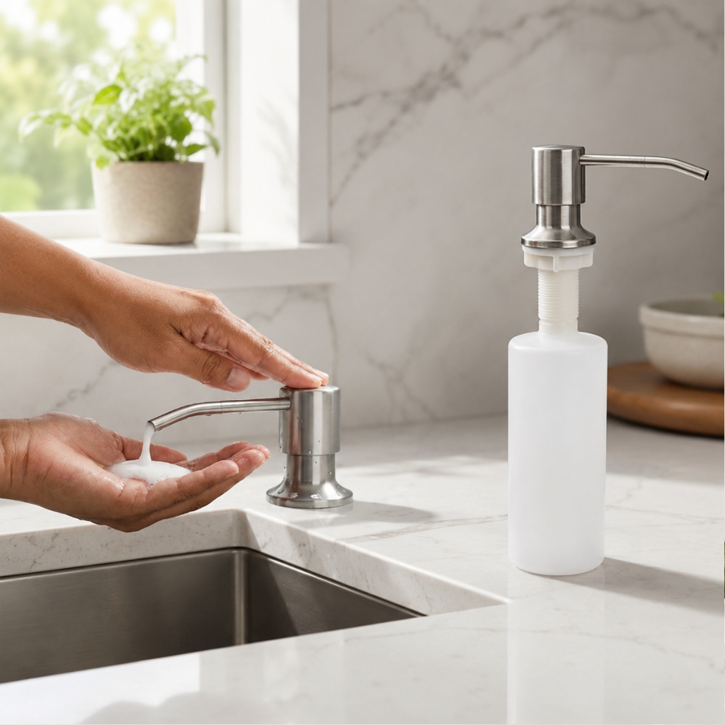 Dispenser Detergente Embutir Porta Sabonete Liquido Inox 500ml