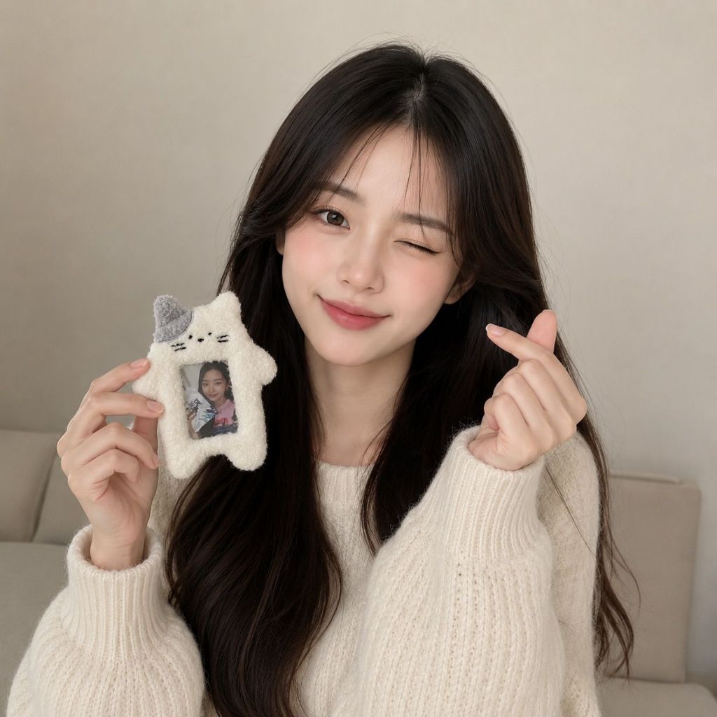 Holder Pelúcia Porta Cartão Photocard Idol Kpop Gatinho Chaveiro Bolsa Mochila Coreia BTS Stray Kids — imagem 2 de 2