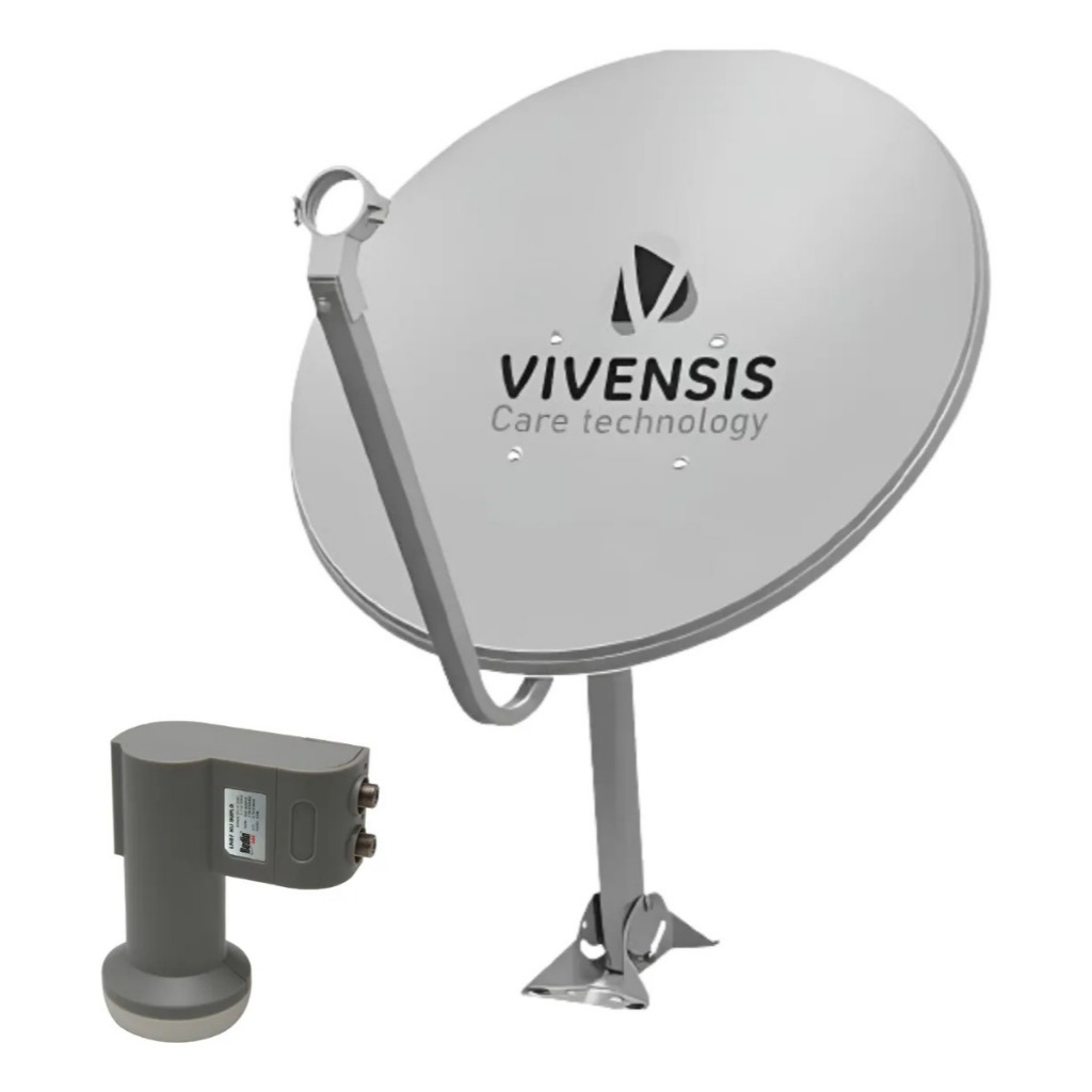Antena Digital Parabólica Vivensis 60cm Ku 5g + Lnbf Duplo