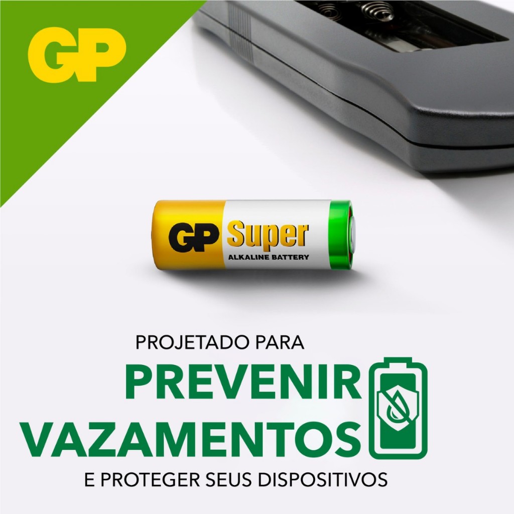Pilha Alcalina 23A GP Super Bateria MN21 V23GA A23 kit 10 unidades — imagem 2 de 2