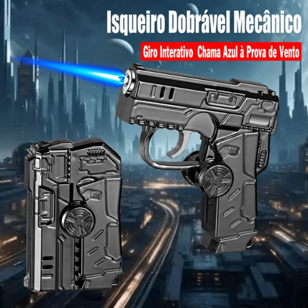 Isqueiro Maçarico Dobrável Uma Chama Fidget Spinner Descarregado