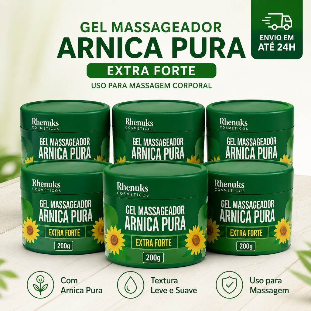 Arnica Pura Gel Extra Forte 200g – Gel de Massagem Corporal | Uso Diário