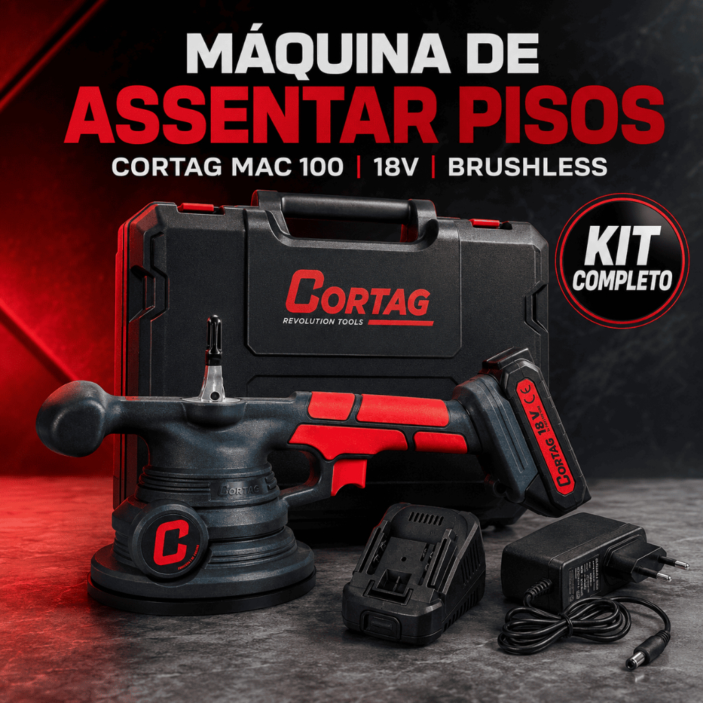 Máquina de Assentar Pisos Cortag MAC100 18V Ventosa Vibratória Brushless P/ Porcelanato Revestimento