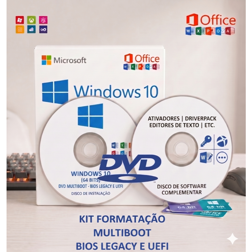 DVD Windows 10 PRO - 64 BITS + DVD Programas