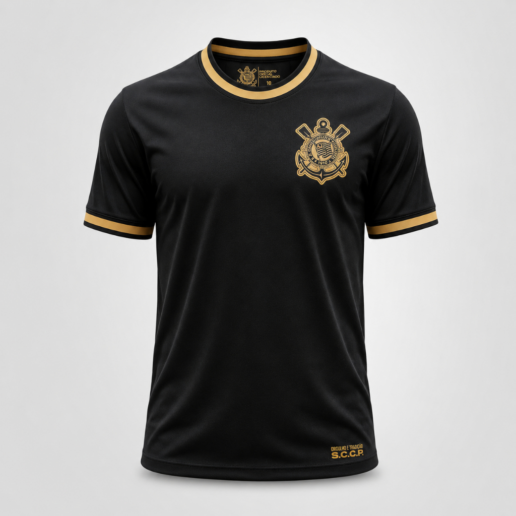 Camisa Corinthians Infantil Torcedor Licenciada Oficial Gold