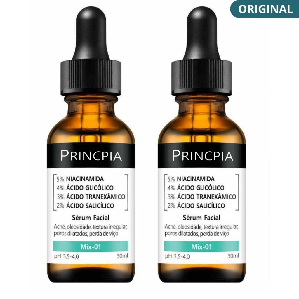 KIT1/4 Sérum Princpia Mix-01： Niacinamida，Ácido Glicólico e Tranexâmico  | Reduz poros e oleosidade, clareia manchas