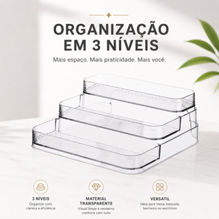 Expositor de Perfumes Cosméticos 3 Andares Multiuso Organizador Prateleira Diamante Porta…