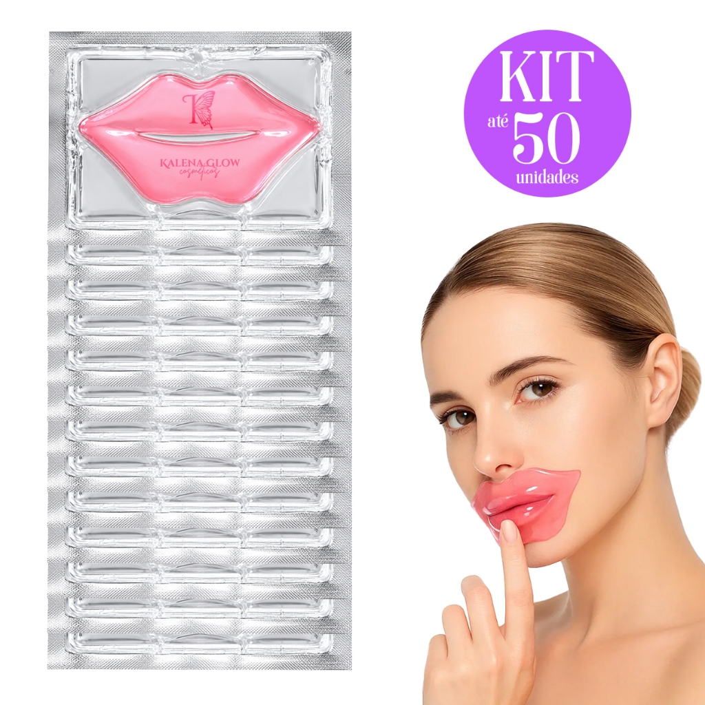 Kit 10/20/30/40/50 Máscara Pad Labial em Gel com Colágeno Hidratação