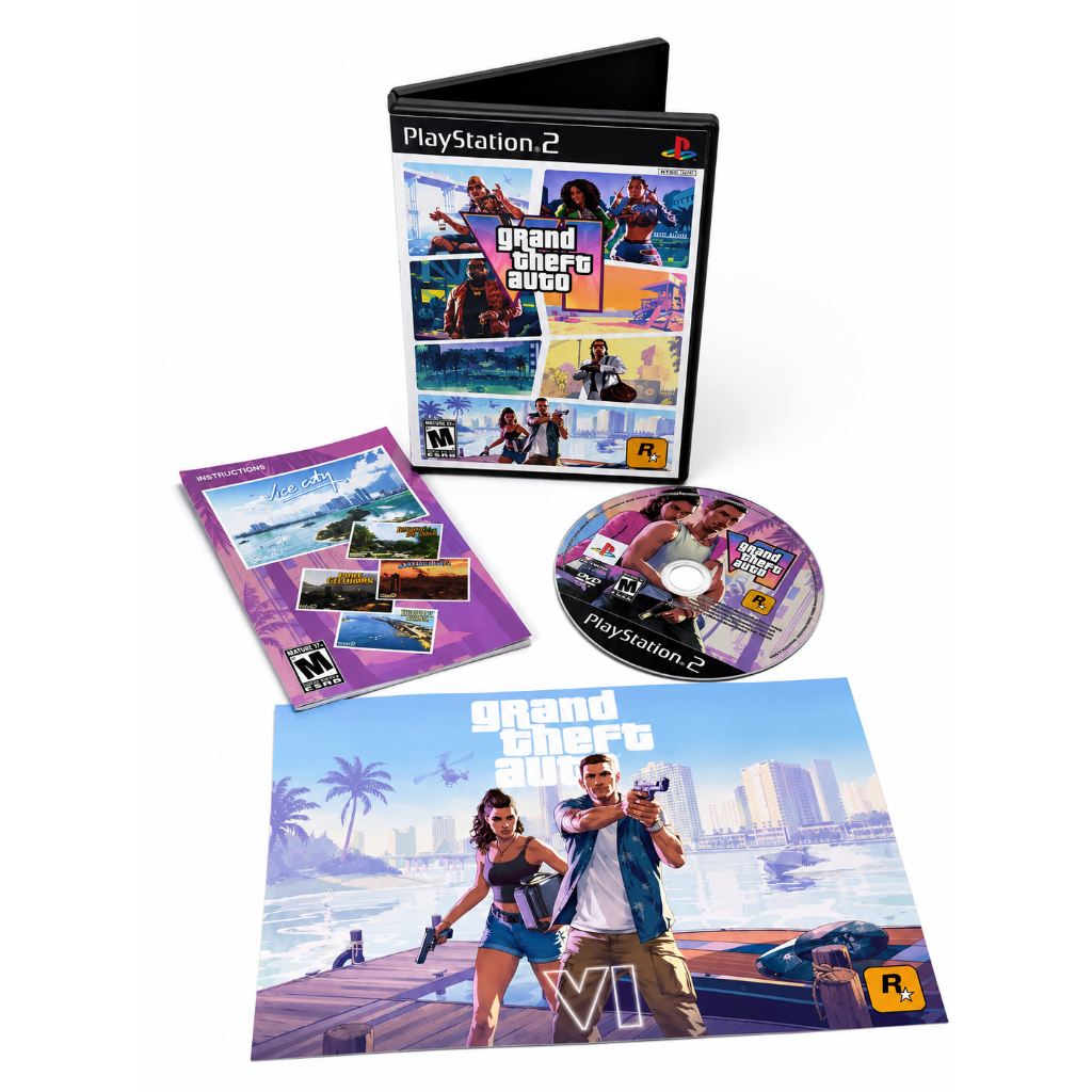 Jogo GTA VI 6 Ps2 Repro Base Vice City