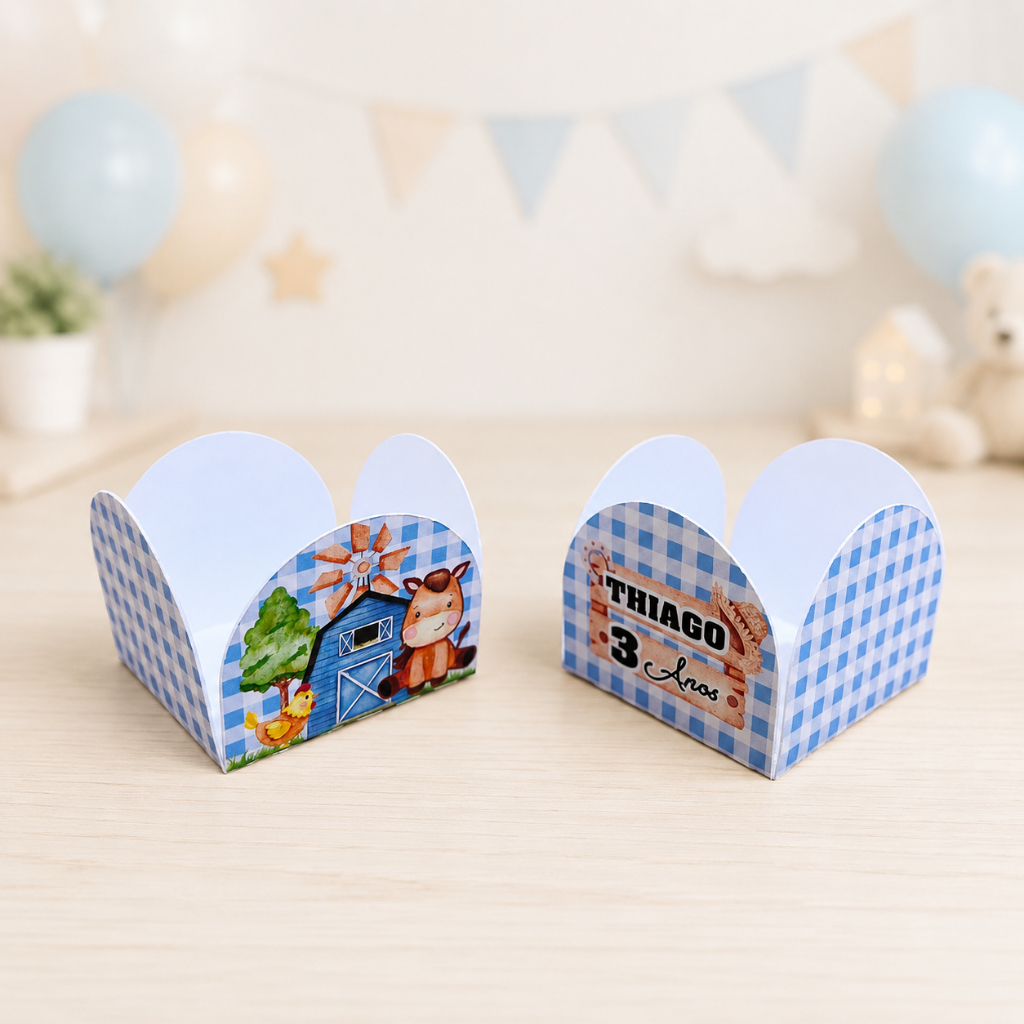 Forminha de Doces Fazendinha Menino Personalizada no Tema /Lembrancinha de Festa /Aniversário