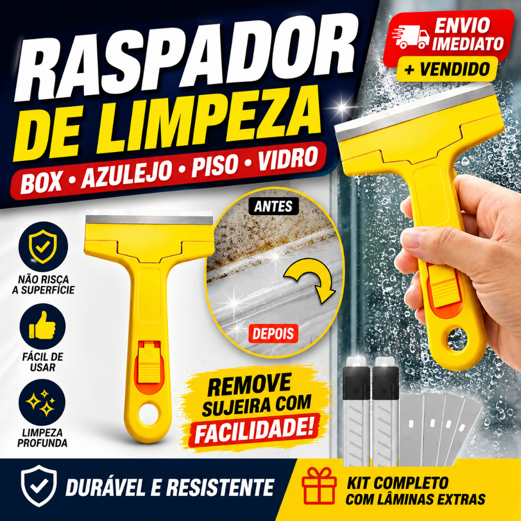 Raspadores Raspador De Vidro Azulejo Piso Multiuso 3 Laminas Estilete Chão Plano Tintas Cerâmica