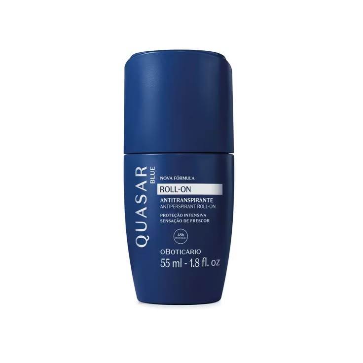 linha quasar blue: body spray/quasar rush e desodorante roll