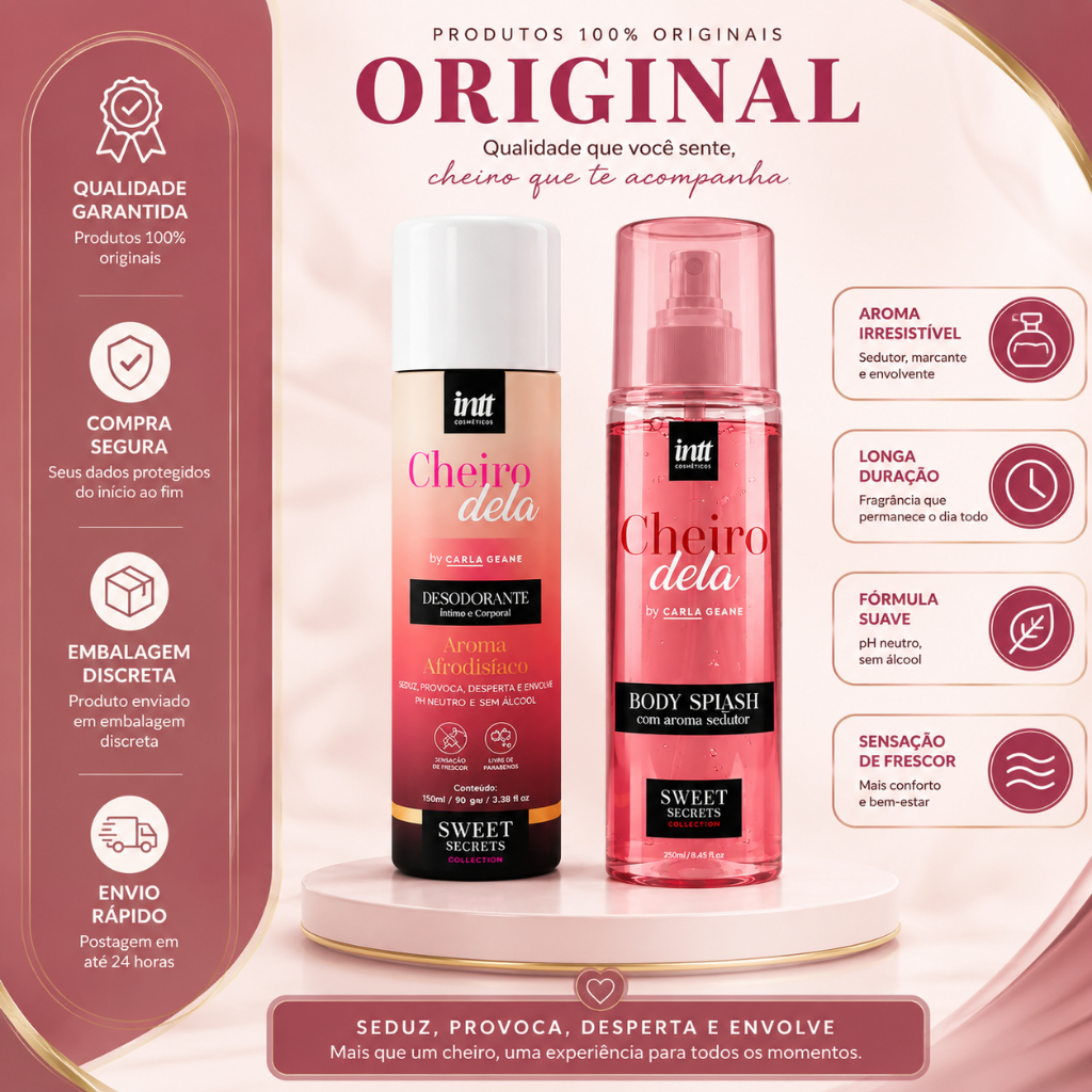 Kit 2 Cheiro Dela Intt - Desodorante + Body Splash - Sweet Secrets