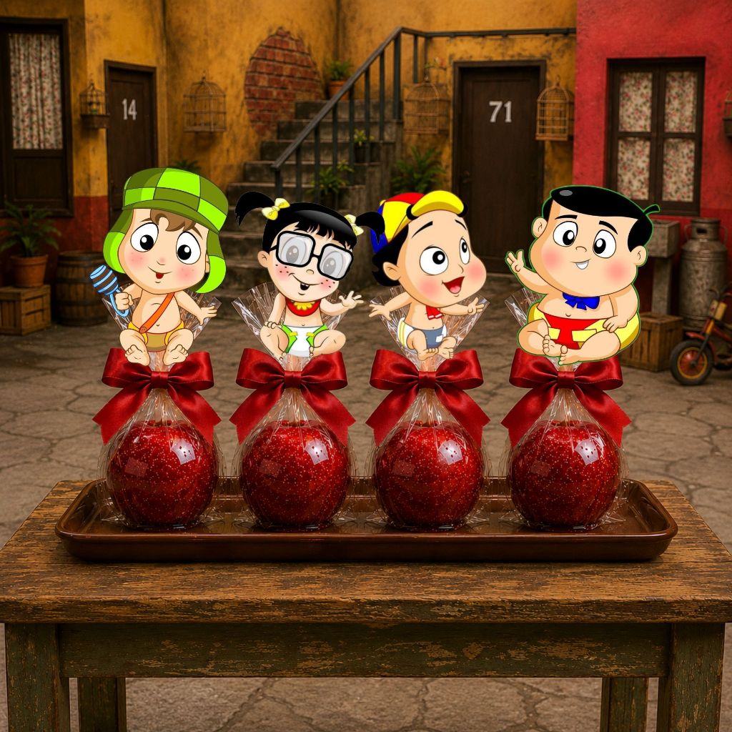🍎 Aplique/Tag Vila do Chaves Para Lembrancinhas e Maçã do Amor | Kit 20 40 60 Unidades