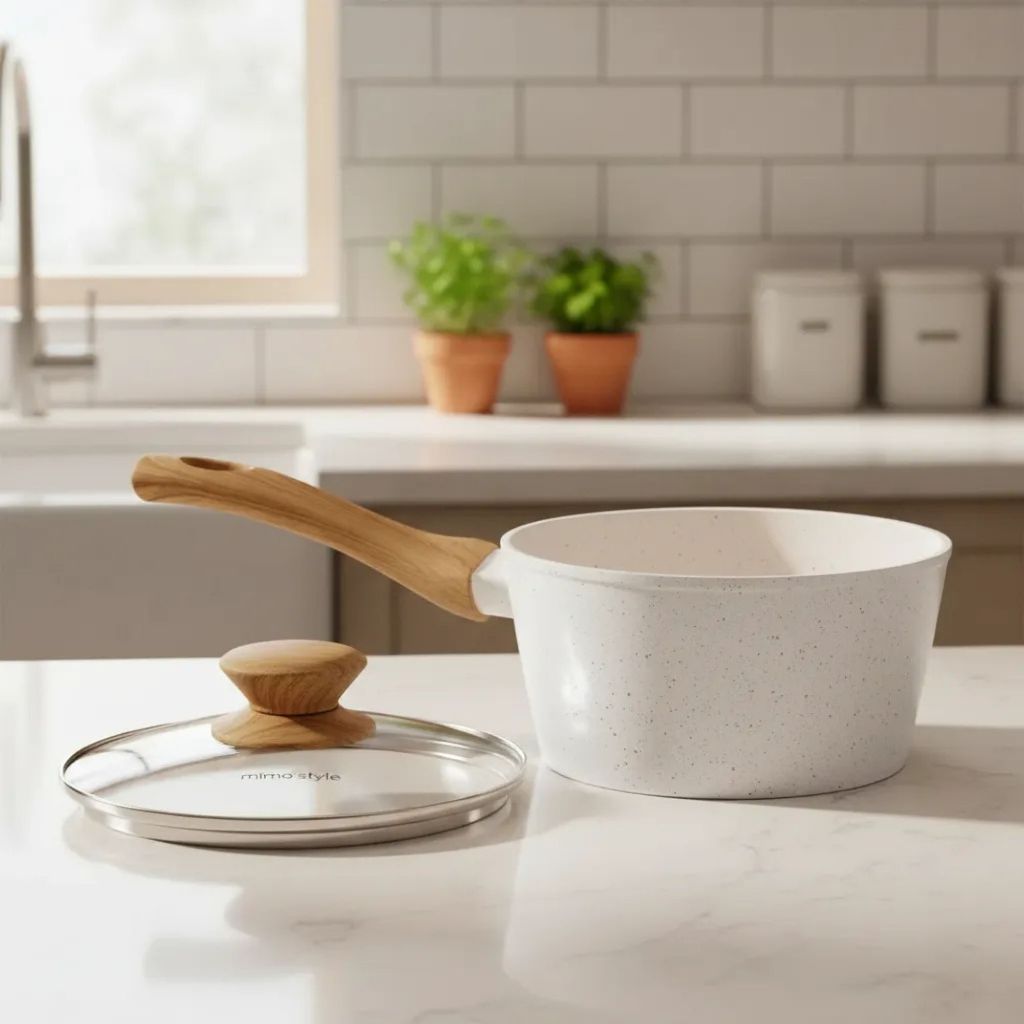 Panela Antiaderente 16 Cm Indução Cozinha Tampa De Vidro Cerâmica Fogão A Gás Vitrocerâmico Cooktop Cozimento Grande
