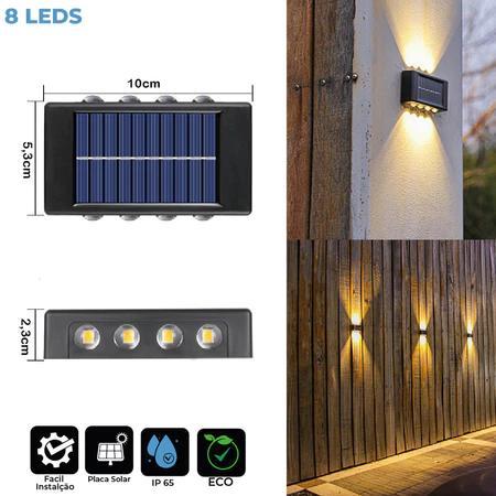 6PCS-Luminária de Parede Solar com Sensor - LED, à Prova D'Água, Ideal para Jardim e Externo