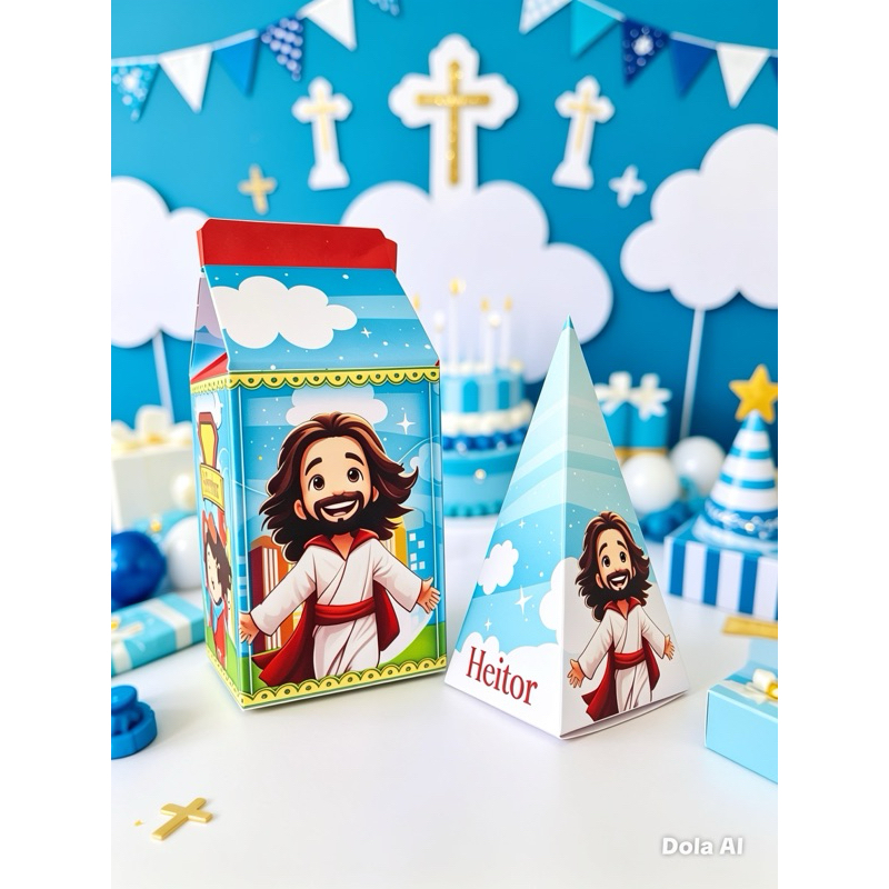 20 caixinhas Maior pintor do mundo Jesus personalizadas pegue monte - kit festa Jesus Pintor do mundo