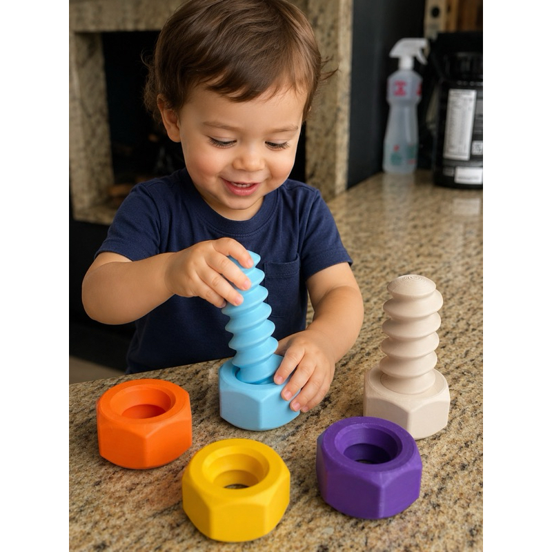 Parafusos Gigantes Montessori Brinquedo Educativo Infantil