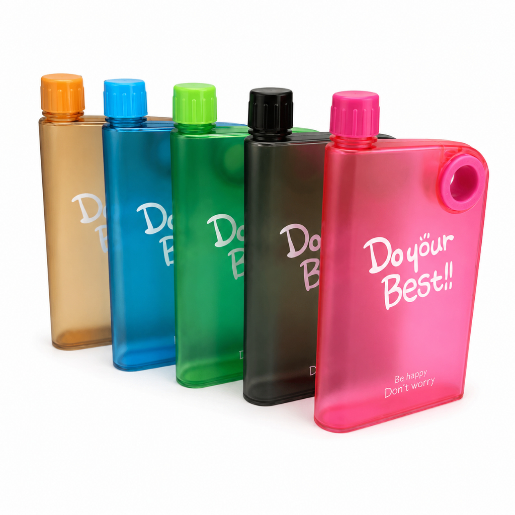 Garrafa de Agua Quadrada Portable Cup Notebook Capacidade 380ml Cor Sortida