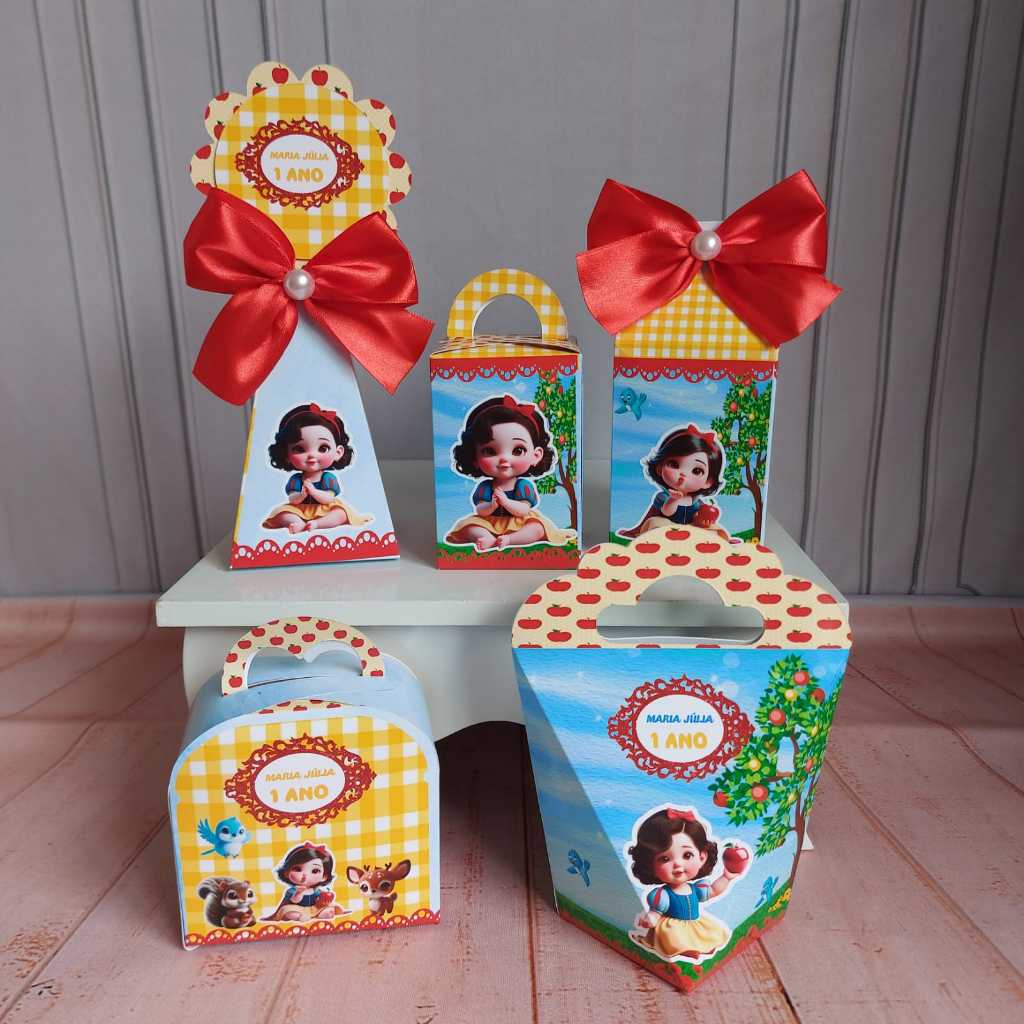Kit Caixinhas Branca De Neve Baby Pegue E Monte | Kit Completo|Lembrancinha |Aniversário | Decoração