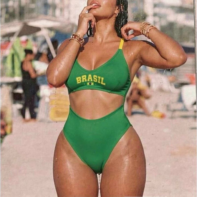 Blusa do Brasil Body Maiô Plus Size Sensual Copa do Mundo Seleção Brasileira Verde Amarelo COP16