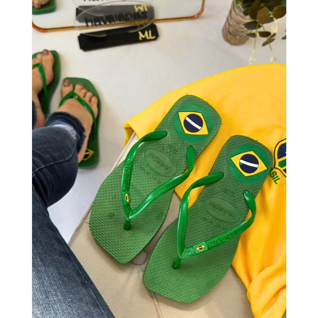 Chinelo Feminino Verde Brasil Slide Moderno Casual Confortável Leve Macio Antiderrapante Estiloso  Premium