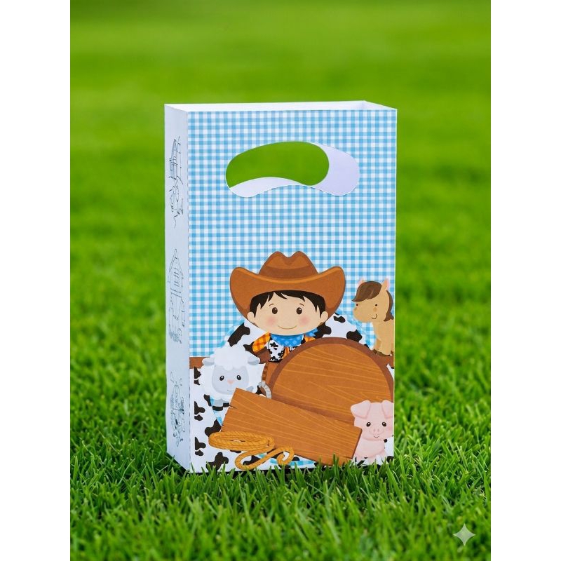 kit 2 sacolinhas da Fazendinha para lembrancinhas aniversário, vários temas disponíveis